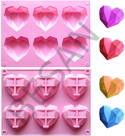 SİLİKON ELMAS KALP 6LI ( BEYAZ RENK )