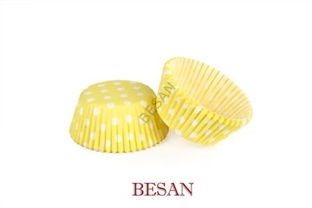 KAĞIT KAPSÜL SARI ÜZERİNE BEYAZ PUANTİYE NO:1  370 ADET