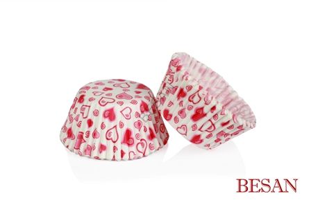 KAĞIT KAPSÜL PEMBE KALP DESEN NO:1  370 ADET