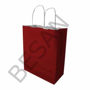 KAĞIT POŞET ÇANTA DÜZ RENK 25*12*31 cm   25 ADET/PAKET