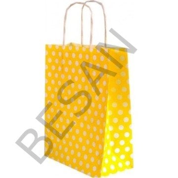 KAĞIT POŞET ÇANTA  PUANTİYELİ 18*8*24 CM -   25 ADET/PAKET