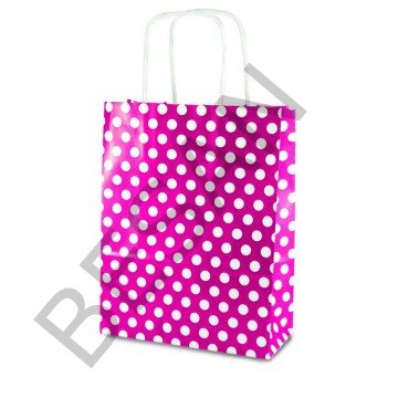 KAĞIT POŞET ÇANTA  PUANTİYELİ 18*8*24 CM -   25 ADET/PAKET