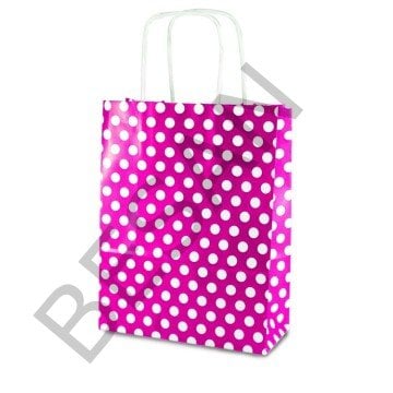KAĞIT POŞET ÇANTA  PUANTİYELİ 18*8*24 CM -   25 ADET/PAKET