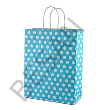 KAĞIT POŞET ÇANTA  PUANTİYELİ 18*8*24 CM -   25 ADET/PAKET