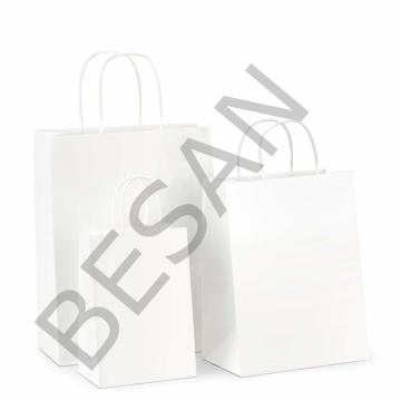 KAĞIT POŞET ÇANTA BEYAZ 31*12*41 cm 25 ADET/PAKET