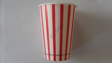 KARTON BARDAK 9oz KIRMIZI-BEYAZ ÇİZGİ  DESEN  1000 ADET