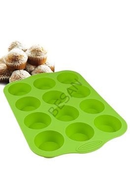 SİLİKON MUFFIN KALIBI 12'Lİ YEŞİL