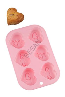 KALPLİ SİLİKON MUFFIN KALIBI 6'LI PEMBE