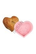 AYICIK KABARTMALI SİLİKON KALP KALIP PEMBE