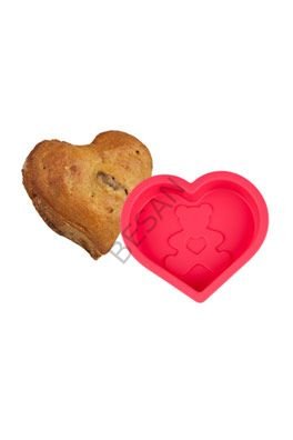 AYICIK KABARTMALI SİLİKON KALP KALIP FUŞYA