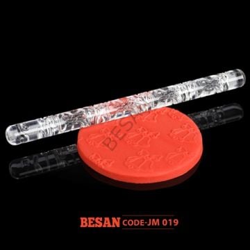 AKRİLİK DESENLİ MERDANE 16CM UZUNLUK - 12MM ÇAP