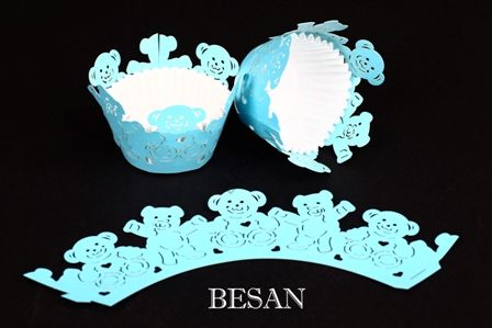 CUPCAKE KENAR DANTELİ - AYICIK MAVİ