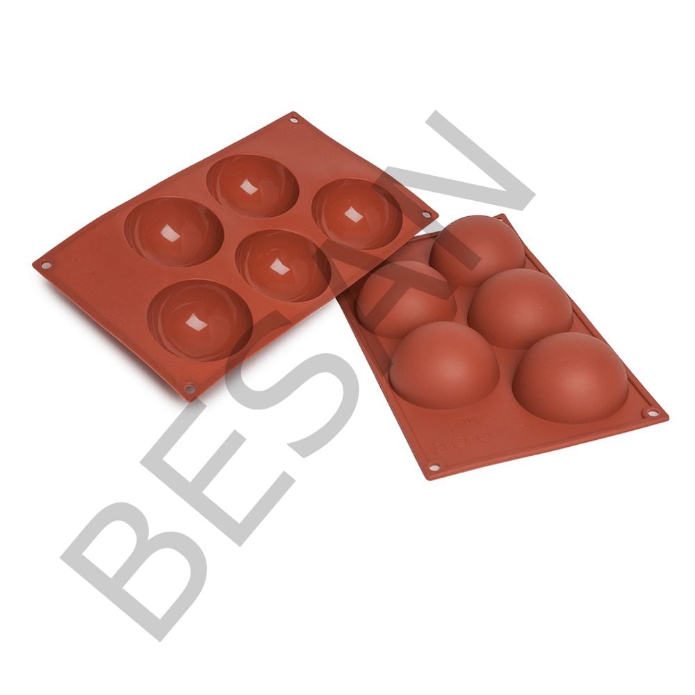 YARIM KÜRE SİLİKON KALIP 5'Lİ - KÜRE ÇAP 8CM
