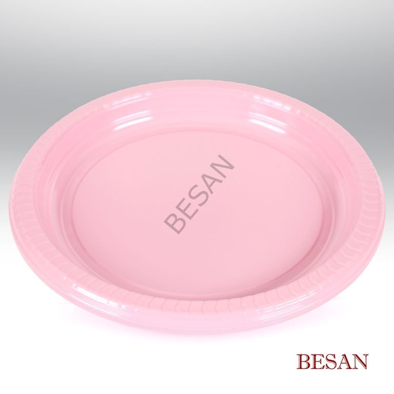 PLASTİK TABAK PEMBE 25 ADET 23cm.