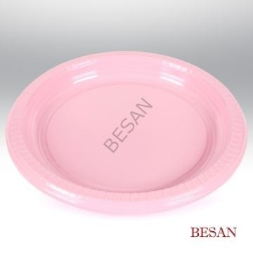 PLASTİK TABAK PEMBE 25 ADET 23cm.