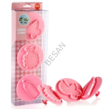 BABY SET BÜYÜK PEMBE BASMALI KOPAT  3 PARÇA