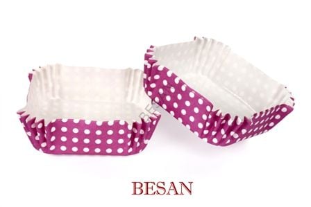 PET KAPSÜL 80*80 MM - MOR PUANTİYE (KARE) 100 ADET