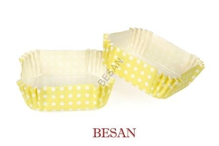 PET KAPSÜL 80*80 MM - SARI PUANTİYE (KARE)