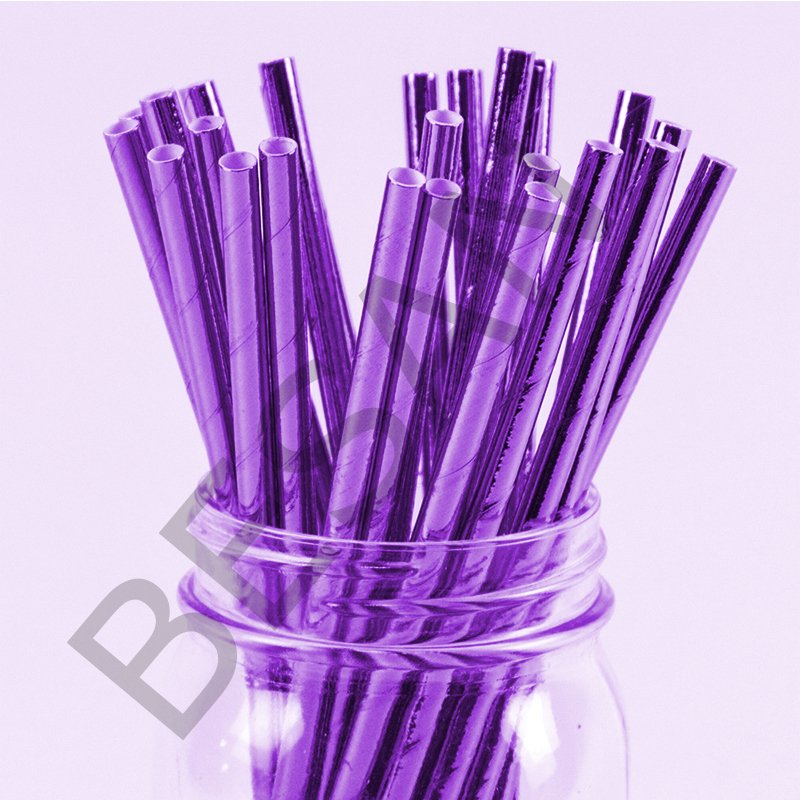 KAĞIT PİPET 20 CM - Ø6MM. PARLAK MOR / 24 ADET
