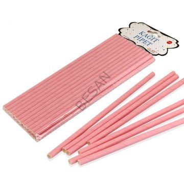 KAĞIT PİPET 20 CM - Ø6MM.DÜZ PEMBE