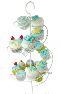 METAL CUPCAKE STANDI BEYAZ / 15'Lİ