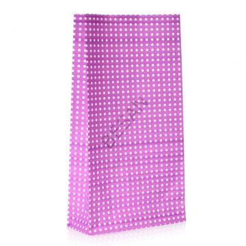 KAĞIT HEDİYE/KURABİYE PAKETİ - 25*15*16CM MOR PUANTİYE 10 ADET / PAKET