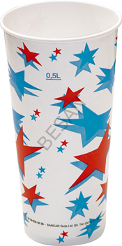 KARTON BARDAK 22oz 500ml YILDIZ DESEN  100 ADET