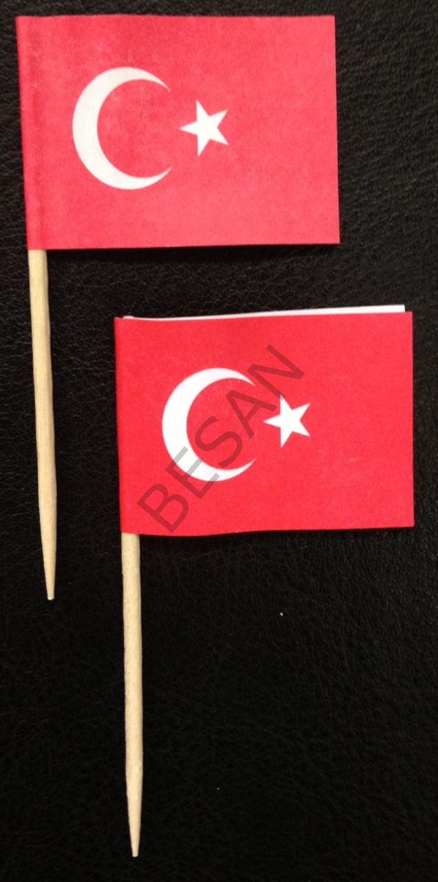 TÜRK BAYRAĞI DEKORATİF KÜRDAN - 10 ADET