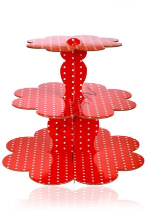 MYEBI KARTON CUPCAKE STANDI KIRMIZI PUANTİYE