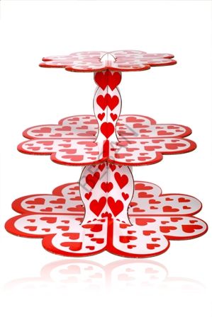 MYEBI KARTON CUPCAKE STANDI KIRMIZI KALPLİ