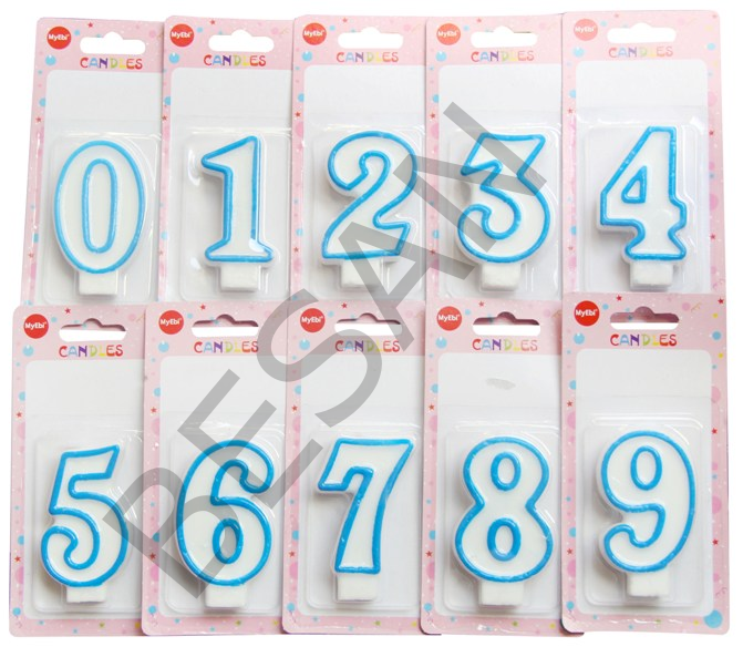 RAKAM MUM 0 NUMARA DÜZ MAVİ