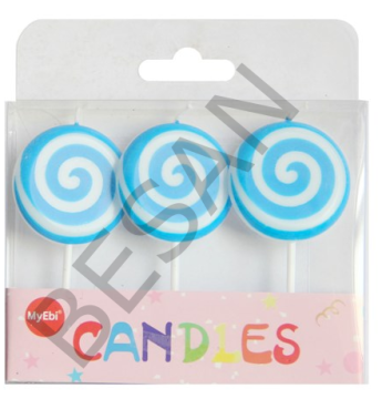 SPİRAL MUM SET 3'LÜ MAVİ
