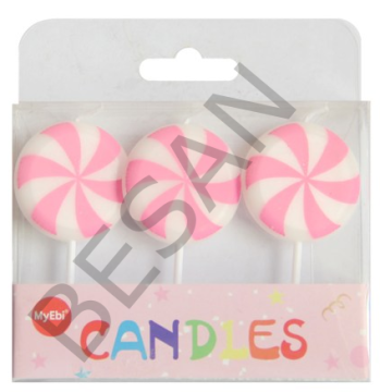 RÜZGARGÜLÜ MUM SET 3'LÜ PEMBE