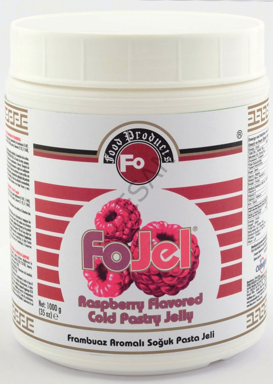 FRAMBUAZ Aromalı Bitkisel Dekoratif Soğuk Pasta Jeli 1.5 KG. Fo Marka